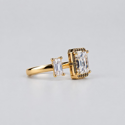 Dual-stone Gold Contour