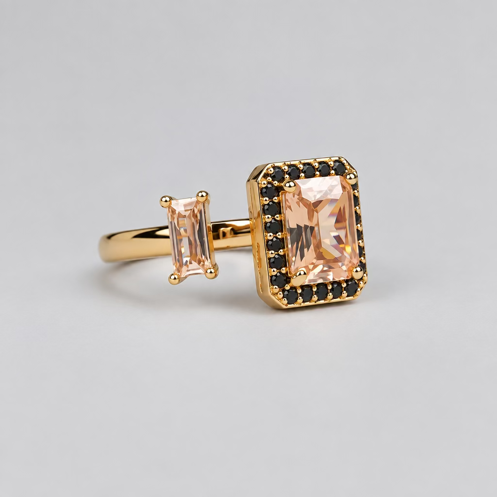 Dual-stone Gold Contour