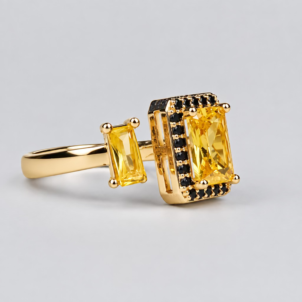 Dual-stone Gold Contour