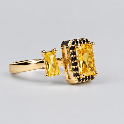 Dual-stone Gold Contour