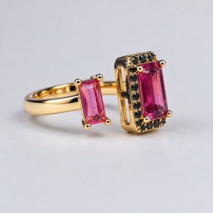 Dual-stone Gold Contour