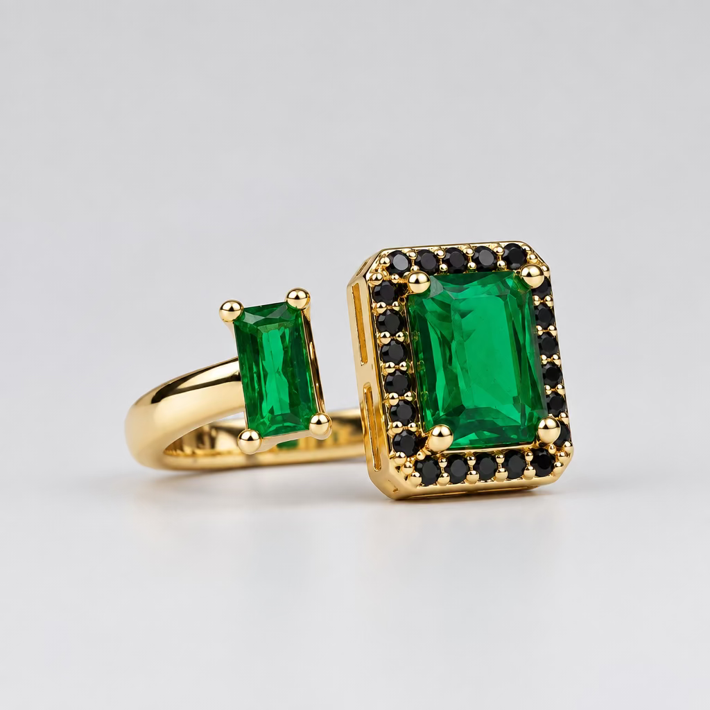 Dual-stone Gold Contour