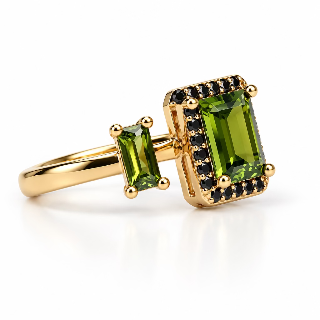 Dual-stone Gold Contour